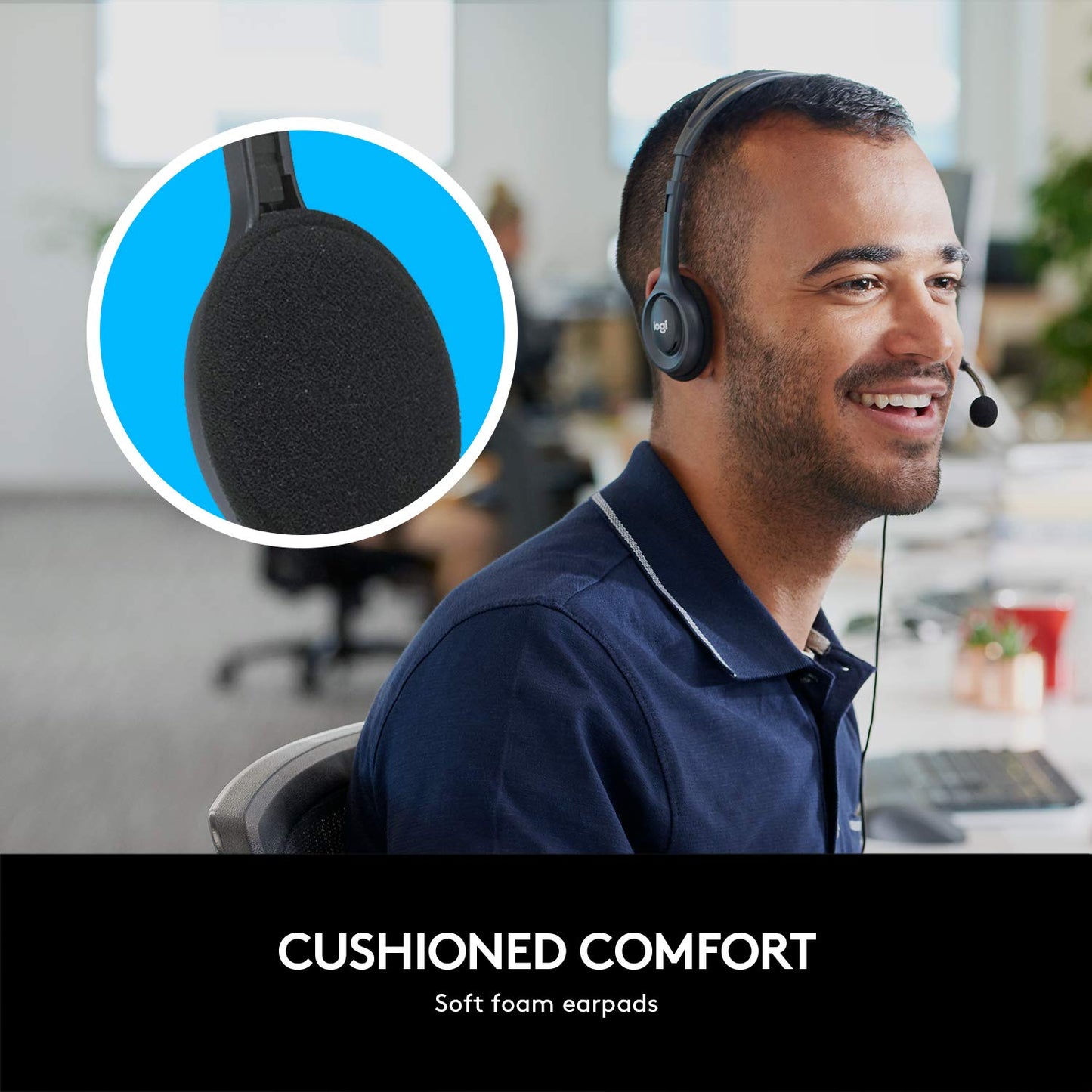 Logitech H111 Wired Headset Stereo Headphones Noise Cancelling - Black 🍁 All In One Marketplace Canada