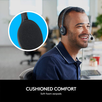 Logitech H111 Wired Headset Stereo Headphones Noise Cancelling - Black 🍁 All In One Marketplace Canada