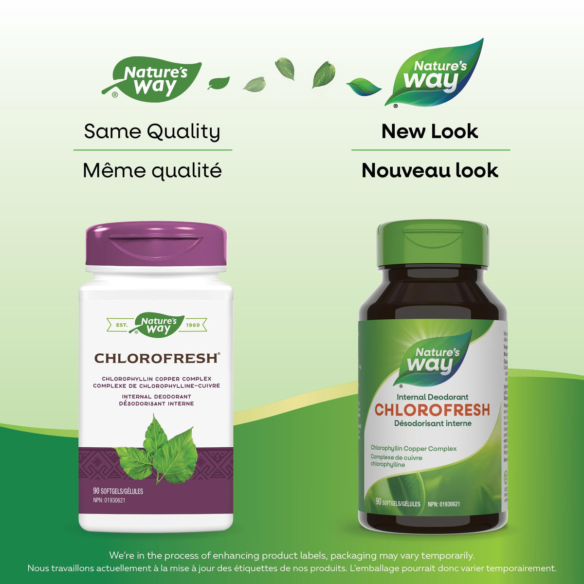 Nature's Way Premium Chlorofresh Softgels - Water-Soluble Chlorophyllin Copper Complex, Internal Deodorant, 90 Softgel Capsules