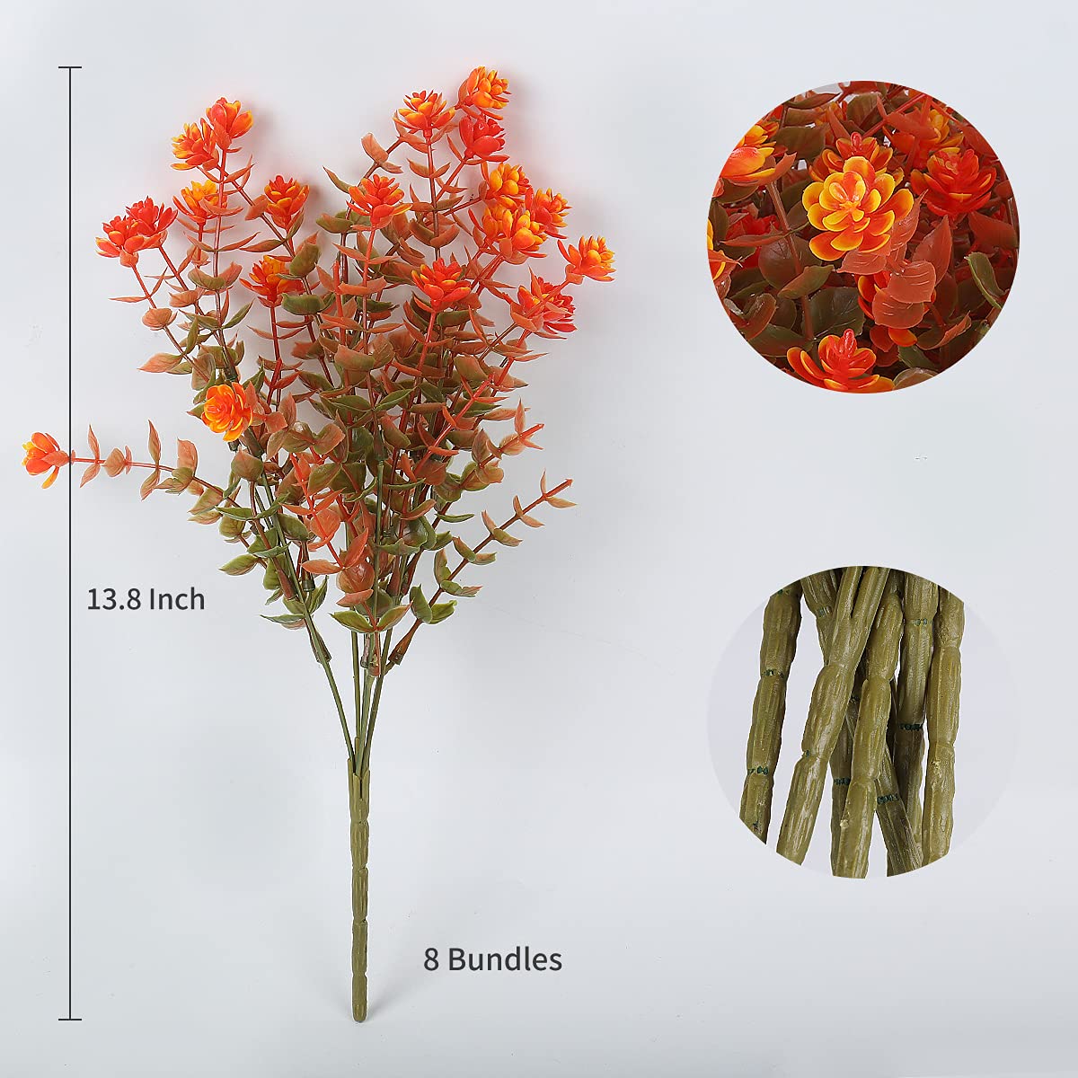 RECUTMS Artificial Fall Mums Flowers No Fade Faux Autumn Plants Outdoor 8Pc 🍁 All In One Marketplace Canada
