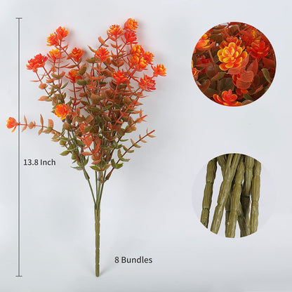 RECUTMS Artificial Fall Mums Flowers No Fade Faux Autumn Plants Outdoor 8Pc 🍁 All In One Marketplace Canada