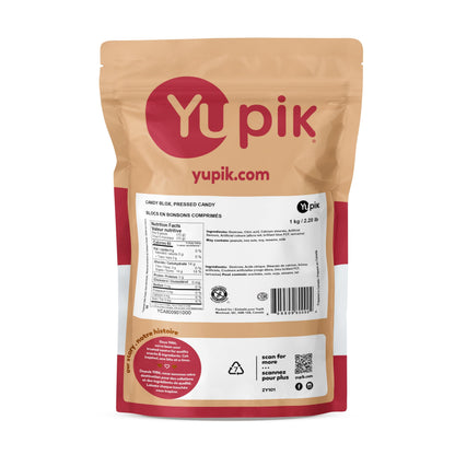 Yupik Candy Blox, 1 kg, Pressed Candies, Gluten-Free, Kosher, Fruity Flavors, Brick-Shaped Treats, Candy Machine Refills, Fun & Nostalgic, Delicious Snacks, Ideal for Gifting, Halloween & Holidays