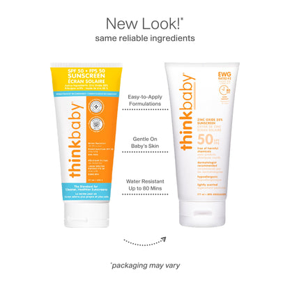 Thinkbaby - Safe Sunscreen SPF 50+, Broad Spectrum Protection - 6oz
