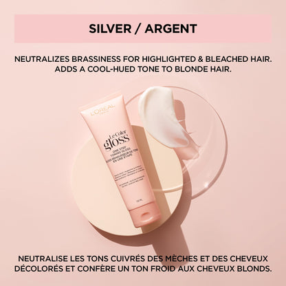 L'Oreal Paris Le Color Gloss One Step Toning Hair Gloss Treatment, Silver, Enhance Your Shine with this Semi Permanent Hair color, 1 Kit 🍁 All In One Marketplace Canada