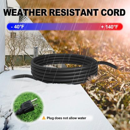 EP 10 Ft Outdoor Extension Cord with 3 Electrical Power Outlets - 16/3 SJTW Black Cable with 3 Prong Grounded Plug for Safety Great for Christmas Lights, Garden and Major Appliances 🍁 All In One Marketplace Canada