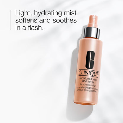 Clinique Moisture Surge Oil Free Face Spray Thirsty Skin Relief For Very Dry to Oily Combination Skin Types | Hydrating + Softening, 125ml Clinique