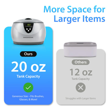 Magnasonic Ultrasonic Cleaner - 20oz Stainless Steel Tank, Digital Timer, 5 Cleaning Modes, Ultrasonic Jewelry Cleaner for All Jewelry, Eyeglasses, Watches, Dentures, Retainers & More 🍁 All In One Marketplace Canada Magnasonic