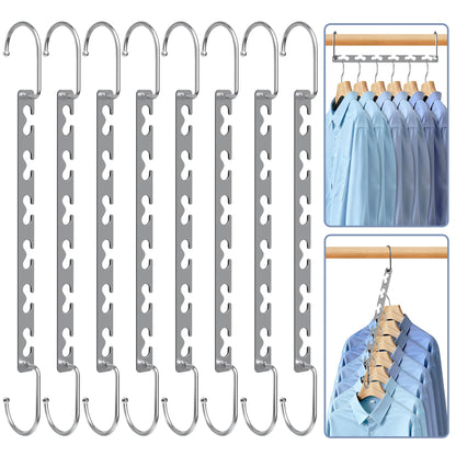 Space Saving Hangers, Magic Closet Organizer for Winter Coats & Spring Seasonal Storage, Heavy Duty Hanger Rack Holds 30Lbs, Apartment Dorm Small Closet Essentials, 8 Pack 🍁 All In One Marketplace Canada