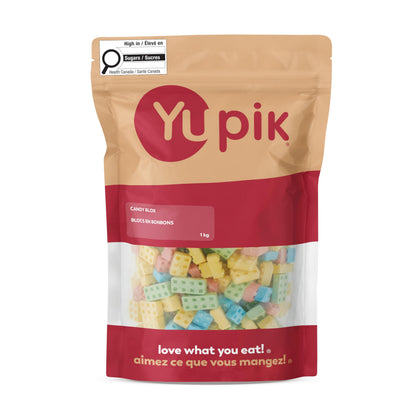 Yupik Candy Blox, 1 kg, Pressed Candies, Gluten-Free, Kosher, Fruity Flavors, Brick-Shaped Treats, Candy Machine Refills, Fun & Nostalgic, Delicious Snacks, Ideal for Gifting, Halloween & Holidays