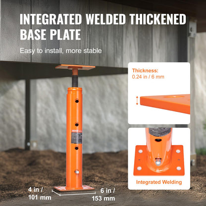 VEVOR House Floor Jack, 19"-36" Height Range, 18000 lbs Max Load Capacity, Adjustable Support Beam Basement Jack Post Pole for Leveling, Lift Support Steel Telescoping Jack Post for Temporary Support VEVOR