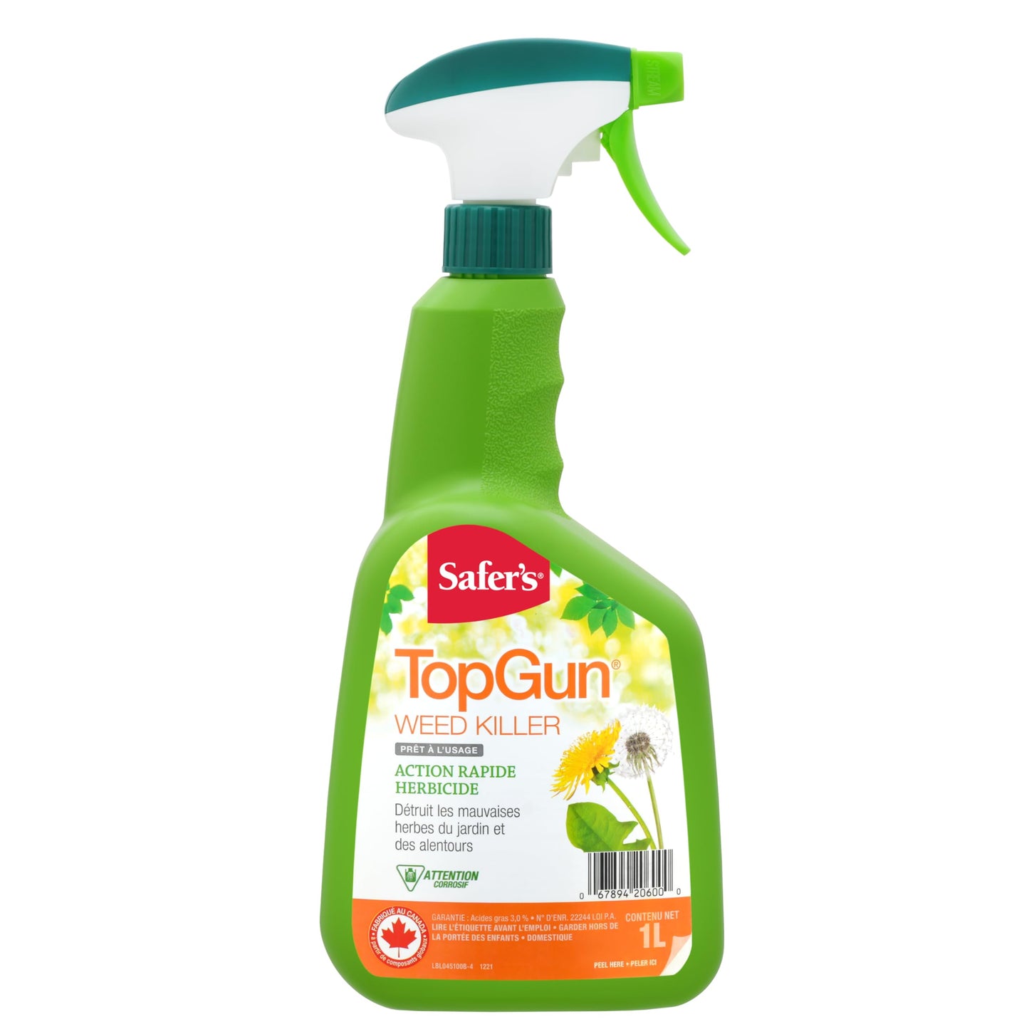 Safer's 04-5100CAN TopGun Weed Killer 1L Ready-to-Use Spray