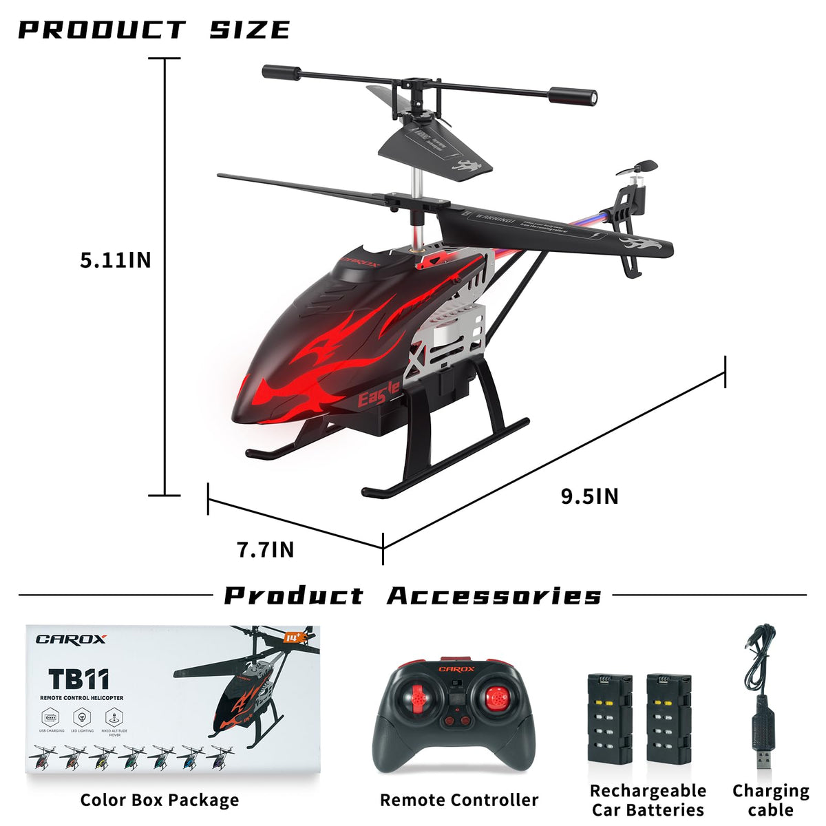 Remote Control Helicopter for Kids with 30-Minute Flight Time, LED Light Effects, Altitude Hold, One-Key Takeoff/Landing, for Boys and Girls Ages 6+, Perfect Christmas and Birthday Gifts 🍁 All In One Marketplace Canada
