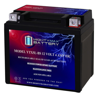 Mighty Max Battery Motorcycle Battery Replacement, 12V 4AH, 55 CCA, Brand Product Mighty Max Battery