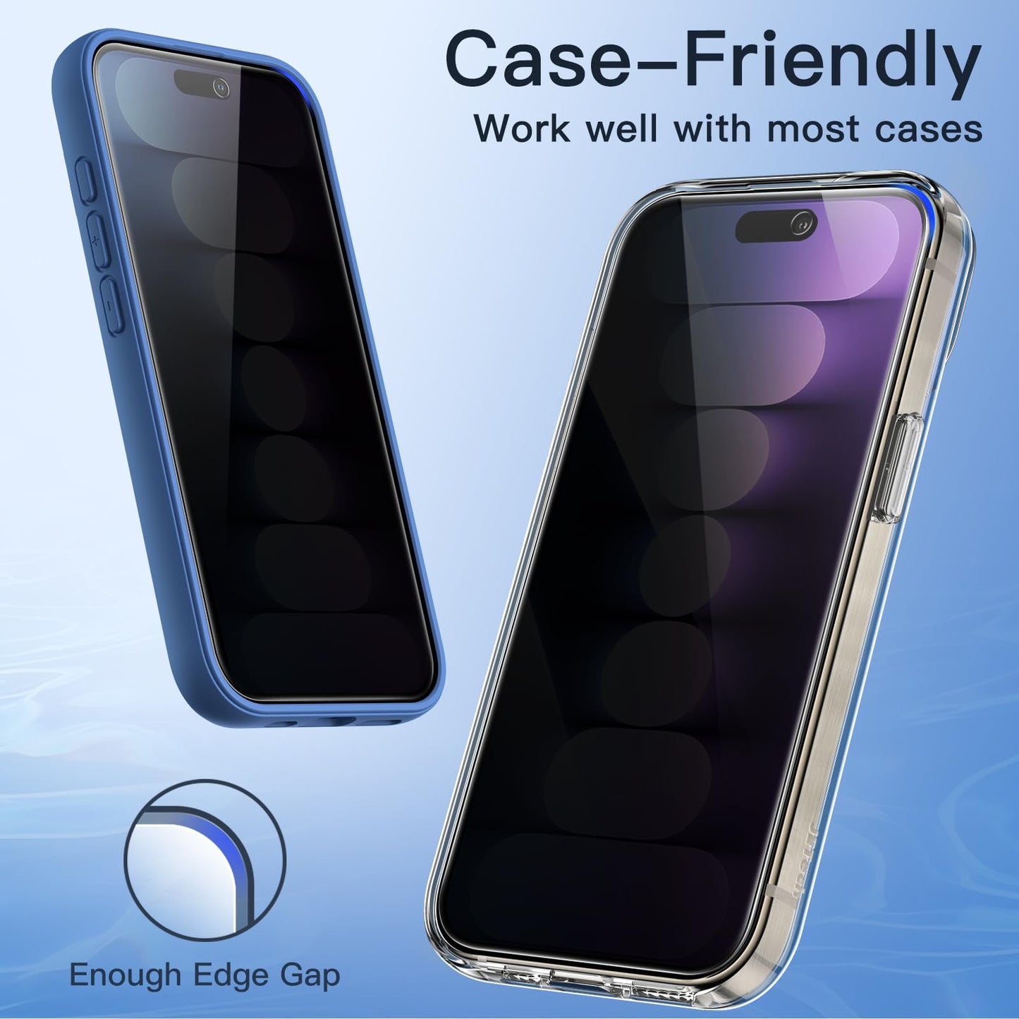 JETech Privacy Screen Protector for iPhone 15 Pro Max 6.7-Inch, Anti-Spy Tempered Glass Film with Easy Installation Tool, 2-Pack