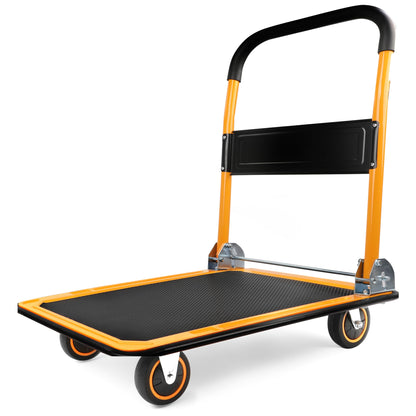 MaxWorks 80876 28.75" x 18.75" x 33" Foldable Platform Truck Push Dolly-330 lb. Weight Capacity-with Swivel Wheels