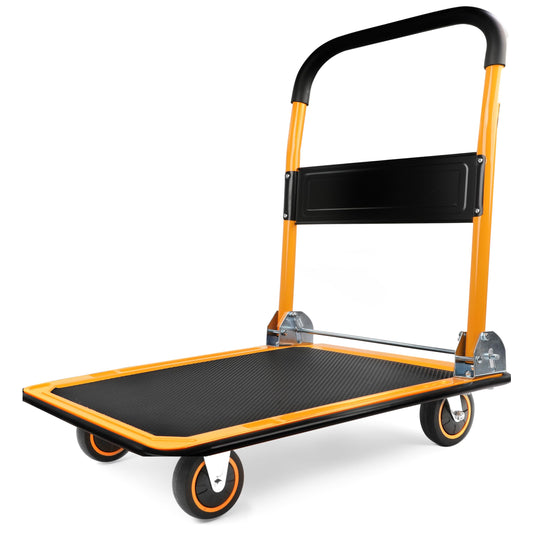 MaxWorks 80876 28.75" x 18.75" x 33" Foldable Platform Truck Push Dolly-330 lb. Weight Capacity-with Swivel Wheels