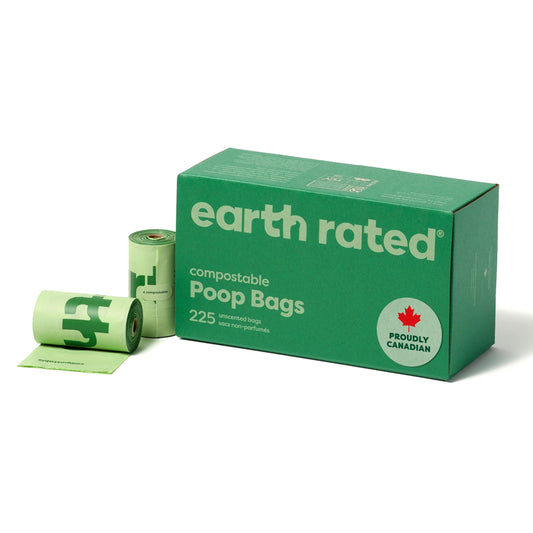 Earth Rated Compostable Dog Poop Bags, Ultra Thick and Leak Proof, Unscented, 225 Count