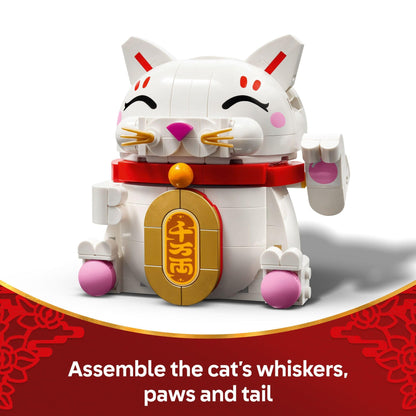 LEGO Lucky Cat Building Toy for Girls & Boys - Smiling Cat W/Waving Paw Function for Kids, Ages 9+ - Home Decor for Spring Festival & Chinese New Year Celebrations - Gift Idea for Birthdays - 40813 - Available at All In One Marketplace Canada