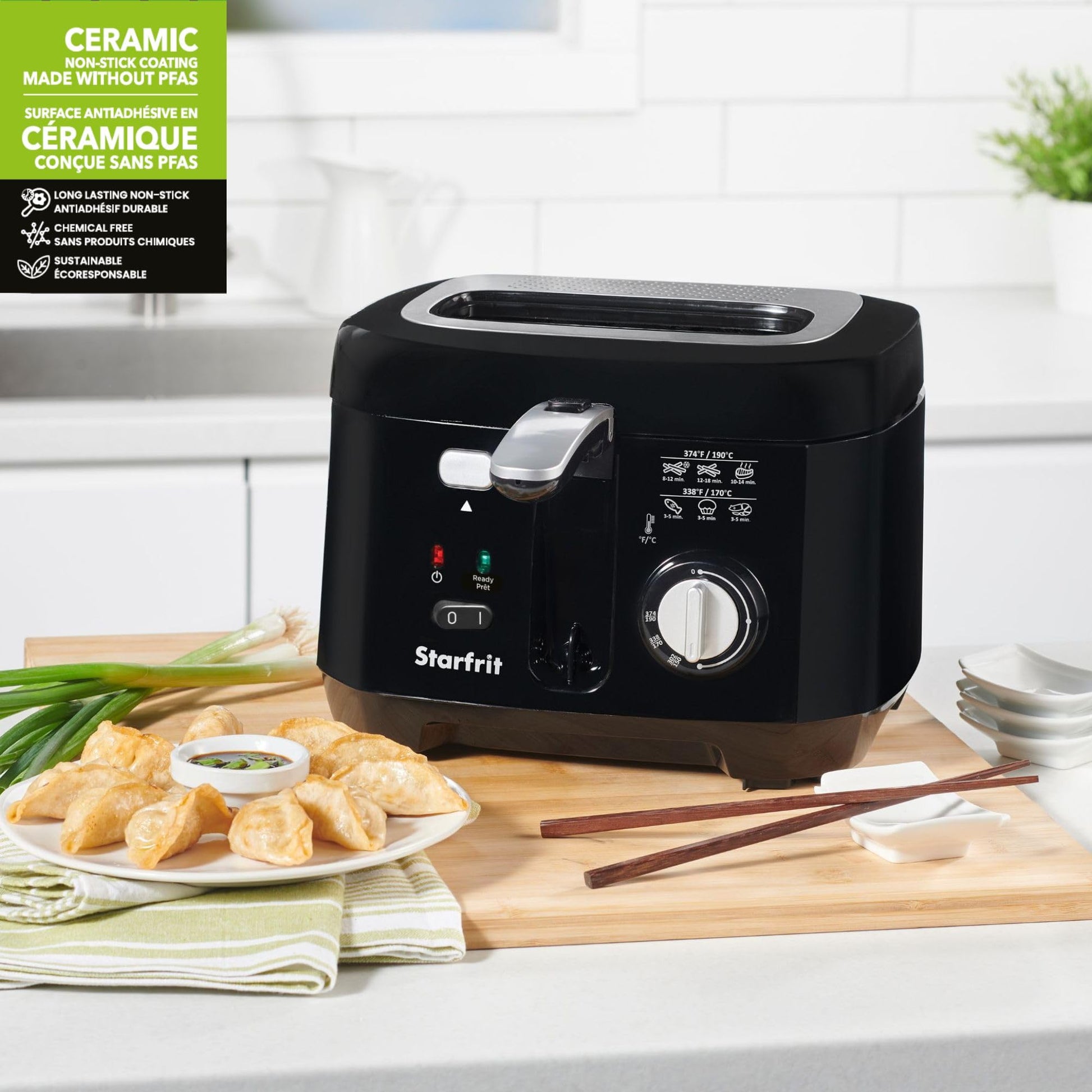 Starfrit Deep Fryer, 2.5L Capacity, Ceramic Bowl, Black Starfrit