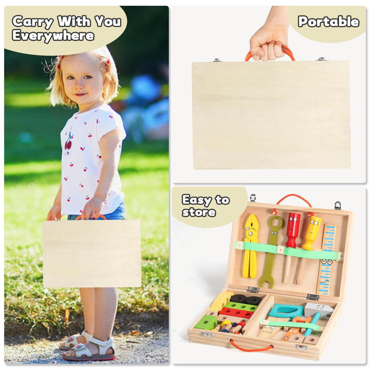 TONZE Kids Tool Set for Boys 3-5, Wooden Building Toy Gift Set 🍁 All In One Marketplace Canada