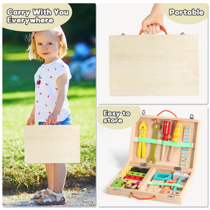 TONZE Kids Tool Set for Boys 3-5, Wooden Building Toy Gift Set 🍁 All In One Marketplace Canada
