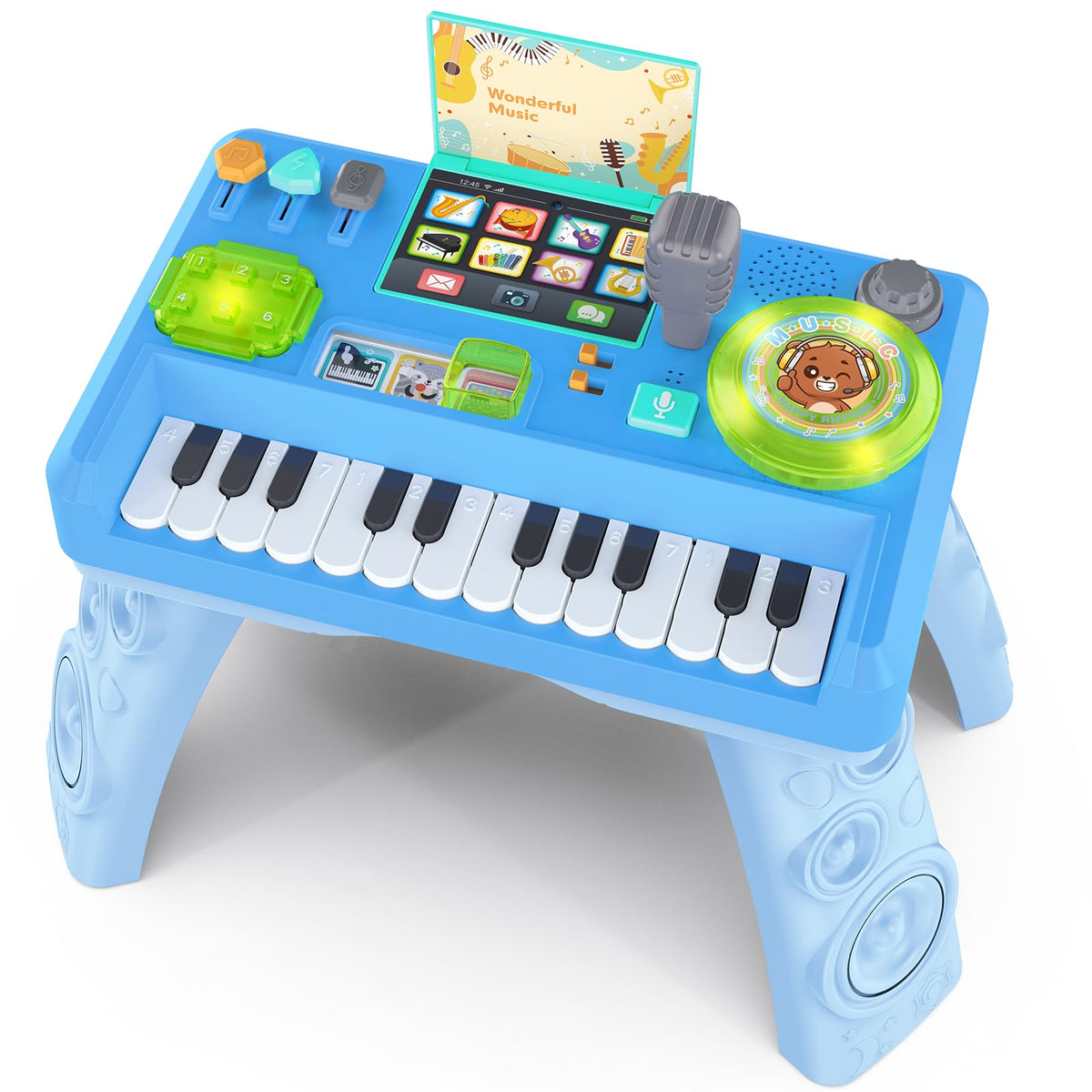 Baby DJ Table for Toddlers 1-3, Baby Musical Piano Toys 6-9-12-18 Months Toddler Learning DJ Mixing Table with Music & Light Educational Toy for 1 Year Old Boy Girl First Christmas Birthday Gift 🍁 All In One Marketplace Canada