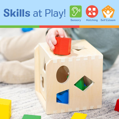 Melissa & Doug Shape Sorting Cube Wooden Classic Educational Toy Melissa & Doug