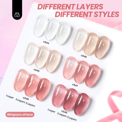 Beetles Jelly Gel Nail Polish Set 6 Colors Neutral Sheer Milky White Nude Pink Gel Polish Kit Translucent Soak off Uv Nail Gel Diy Manicure Gifts for Girls Women - Available at All In One Marketplace Canada