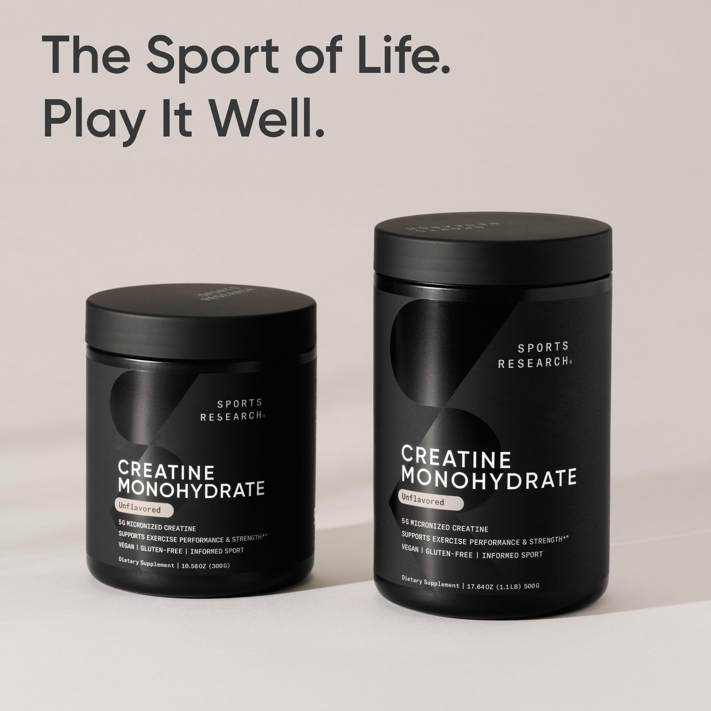 Sports Research® Creatine Monohydrate - Pure Micronized Creatine Monohydrate Powder - Improves strength, power, and performance for Women and Men | Non-GMO 60 Servings