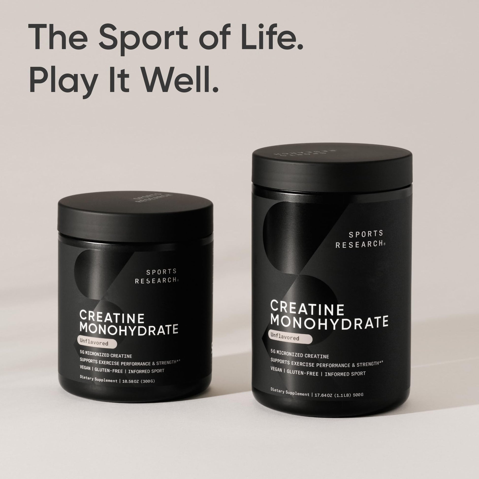 Sports Research® Creatine Monohydrate - Pure Micronized Creatine Monohydrate Powder - Improves strength, power, and performance for Women and Men | Non-GMO 60 Servings