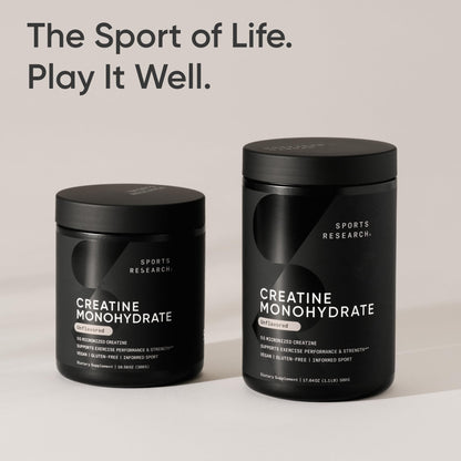 Sports Research® Creatine Monohydrate - Pure Micronized Creatine Monohydrate Powder - Improves strength, power, and performance for Women and Men | Non-GMO 60 Servings