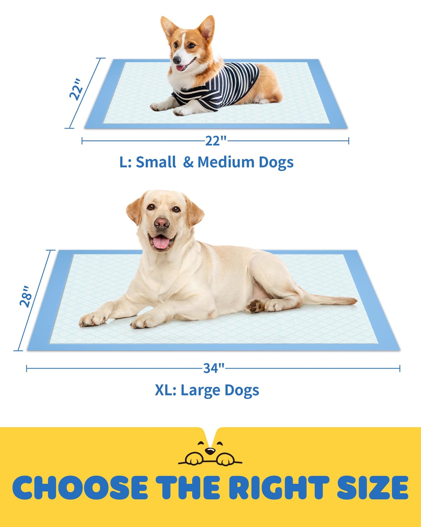 100-Pack X-Large Puppy Pads - 34'' x 28'' Pee Pads for Dogs Potty Training with Leak-Proof Quick-Dry Design, 6-Layer Dog Pee Pads with Extra Large Size