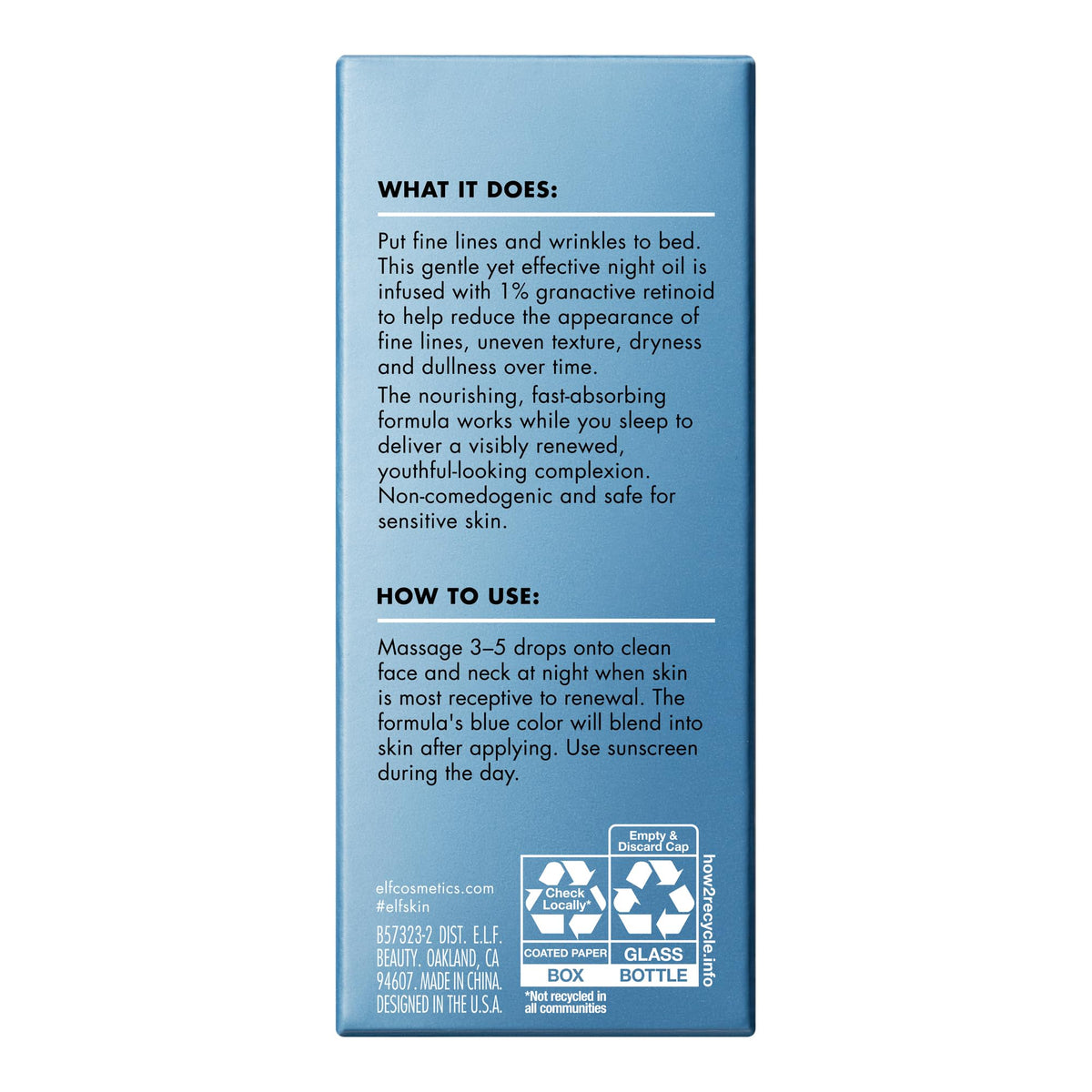 e.l.f. SKIN Youth Boosting Blue-ty Sleep Night Oil