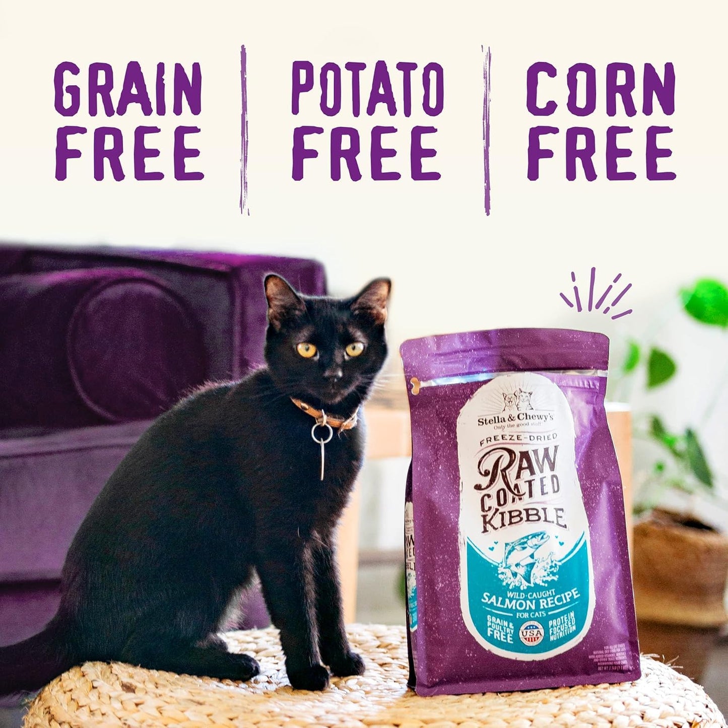 Stella & Chewy’s Raw Coated Premium Kibble Cat Food – Grain Free, Protein Rich Meals – Cage-Free Chicken Recipe – 1.13 kilograms Stella & Chewy's