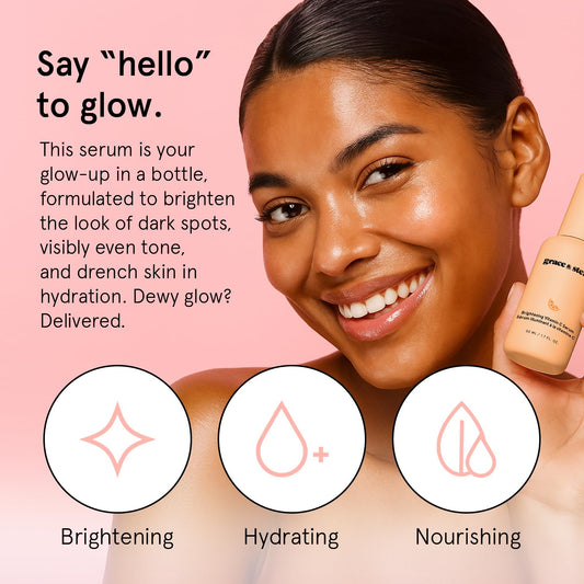 grace & stella Vitain C Serum (50ml /1.7 fl oz) - Brightening Vitamin C Face Serum with Hyaluronic Acid - To Reduce Dullness & Dark Spots - Vegan Skincare - Available at All In One Marketplace Canada