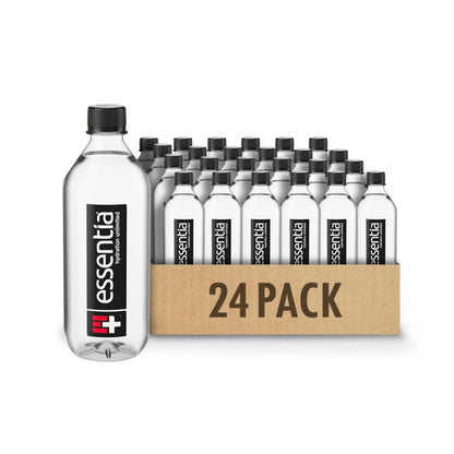 Essentia Ionized Alkaline Water 9.5 pH – Electrolyte-Enhanced Hydration, 24-Pack of 591ml Bottles