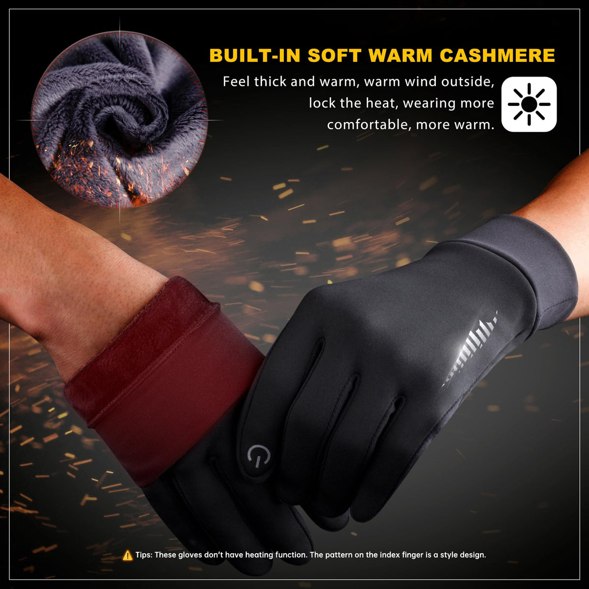 SIMARI Winter Gloves for Men Women Running Cycling Touch Screen Finger & Non-Slip Palm Design, Warm Thermal Lining & Windproof Cuff, Suitable for Driving Camping Skiing Cold Weather Hiking Black M 🍁 All In One Marketplace Canada