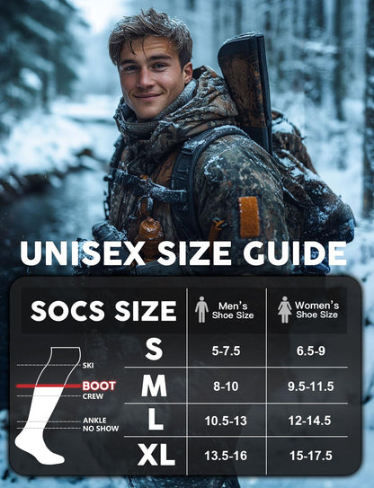 Alpaca Boot Socks 2 pairs for Men and Women,Thick Thermal Winter Hunting Socks Hiking,Moisture Wicking (CA/US, Alpha, Large, Regular, Regular, Dark Gray) 🍁 All In One Marketplace Canada