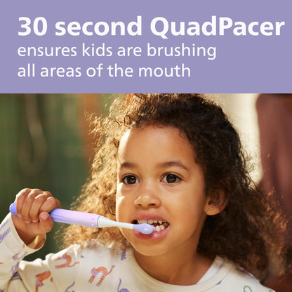 Philips One for Kids by Sonicare Battery Electric Toothbrush, Purple, HY1130/01