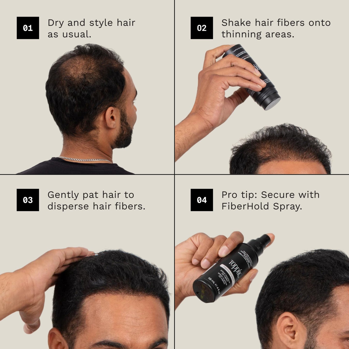 TOPPIK Hair Building Fibers, 27.5 g, Fill In Fine or Thinning Hair, Instantly Thicker Looking, Multiple Shades for Men & Women