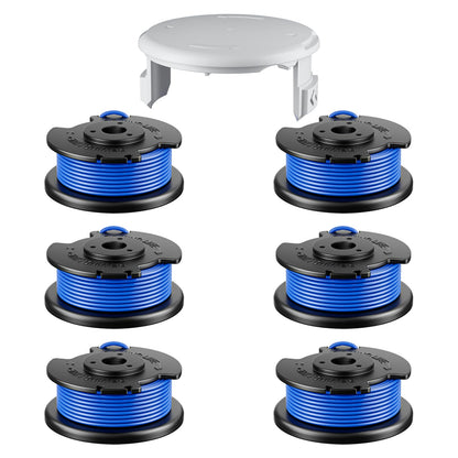 7 Pcs AC14RL3A Replacement Weed Wacker String for Ryobi One+, 0.065" Diameter String Trimmer Refill, and AC14HCA Cover Cap Compatible with Ryobi 18v, 24v, and 40v Cordless Trimmers(6 Spools+1 Cap) - Available at All In One Marketplace Canada