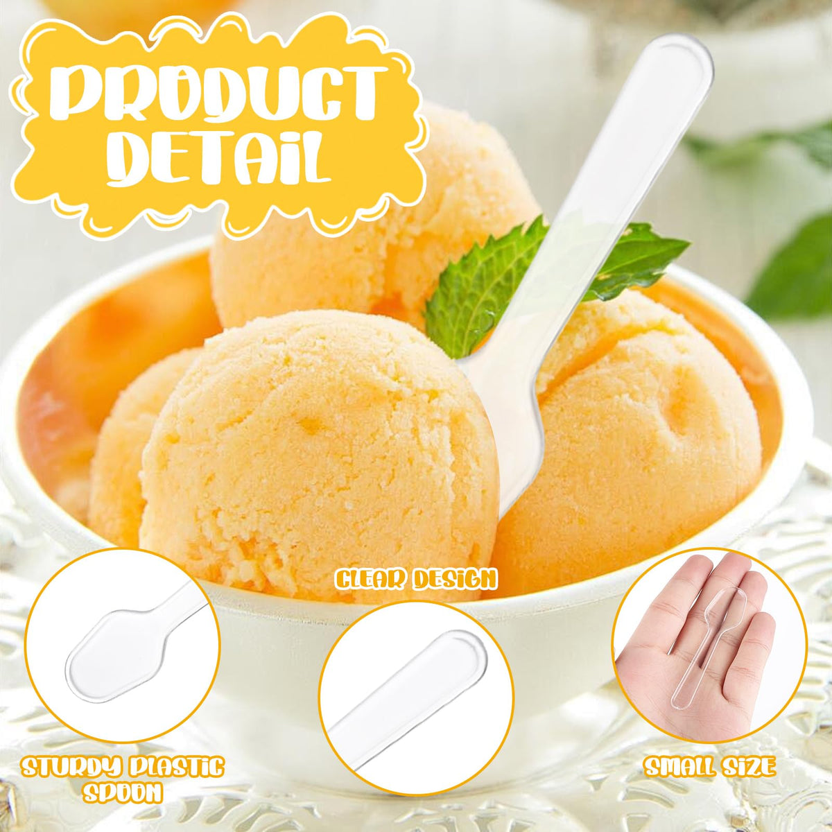 MUXHEL 1500Pcs Clear Mini Plastic Spoons 3 Inch Heavy Duty Plastic Dessert Spoons Disposable Tasting Spoons for Dessert, Ice Cream, Jelly, Pudding, Yogurt, Cake, Appetizers 🍁 All In One Marketplace Canada