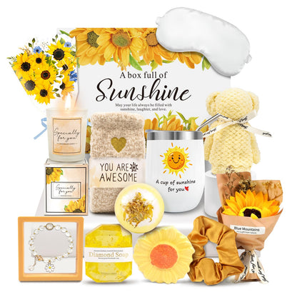 ElatedMore Sunflower Gift Basket for Women,14-Piece Self Care Gift Set 🍁 All In One Marketplace Canada