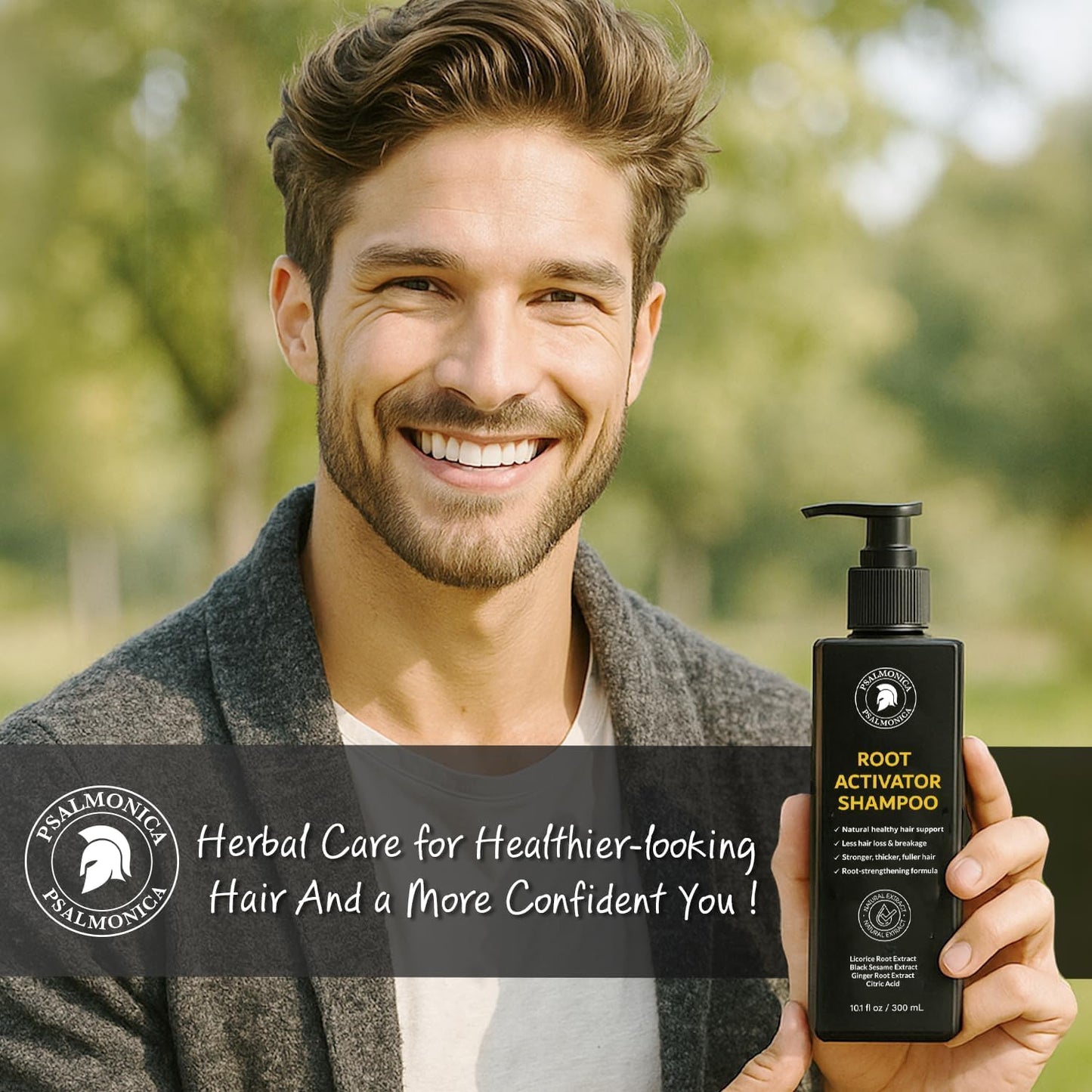 Root Activator Shampoo: 300ML Natural Volume Hair Loss Thickening Shampoo With Rosemary Strengthens Hair & Soothes Scalp For Men - Available at All In One Marketplace Canada