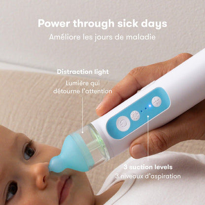 Frida Baby Electric NoseFrida Nasal Aspirator for Baby, Nose Sucker for Baby & Toddler, Upgraded Nasal Aspirator for Congestion Relief with 3 Suction Levels, 2 Silicone Tips, USB - Available at All In One Marketplace Canada