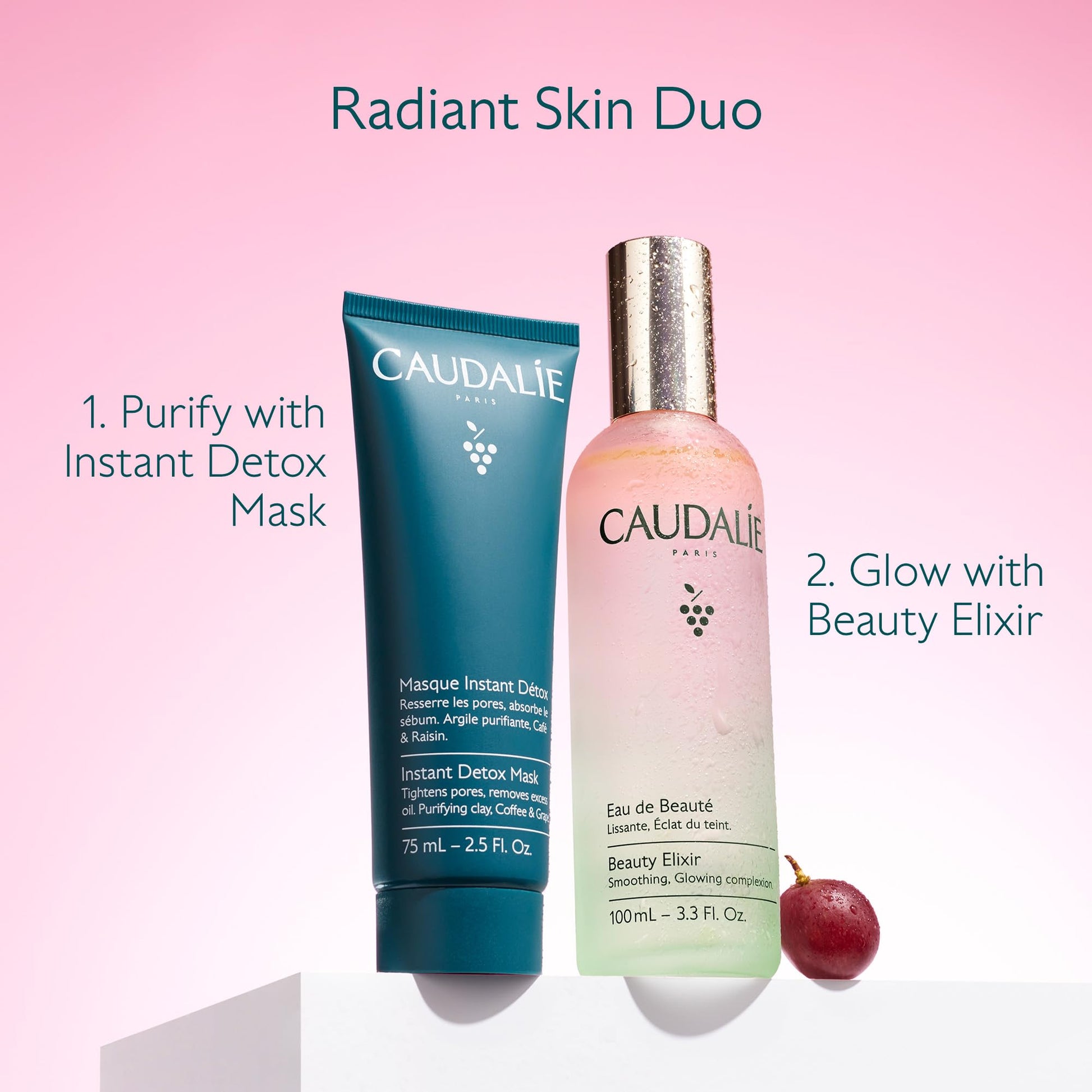 Caudalie Beauty Elixir Face Mist: Toner That Tightens Pores + Reduces Dullness + Sets Makeup - 30 mL - Available at All In One Marketplace Canada