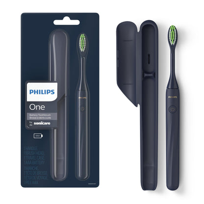 PHILIPS One By Sonicare Battery Toothbrush, Midnight, Hy1100/04, 1 Count 🍁 All In One Marketplace Canada