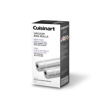 Cuisinart Vacuum Food Sealer Bags 2-Pack 11"x20" ft. rolls, Universal, Microwave & Freezer Safe (VSB-112C) 🍁 All In One Marketplace Canada Cuisinart