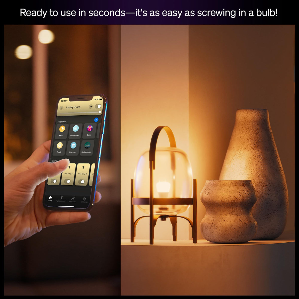 Philips Hue Smart LED A19 Bulb, White Ambiance, E26 Base, 7.2W, Full Spectrum Light 1000K-20000K, 810 Lumens, Dimmable, Works with Alexa, Google Assistant, and Apple Home, 2 Pack
