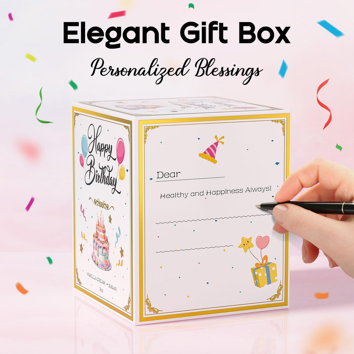VEGISHINE Birthday Candle, Birthday Gifts for Women Men, 9 oz Happy Birthday Candle with Vanilla Birthday Cake Scent, Birthday Gifts for Women Friendship Ideas 🍁 All In One Marketplace Canada